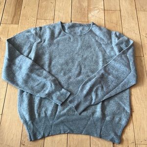 Grey Cashmere Crewneck Sweater